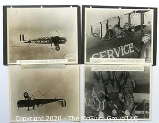 Four Black & White Large Format Photos of Endurance Plane and her Crew from 1923.