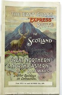 1899 Edition The East Coast Express Route To Scotland - Great Northern & North Eastern Railways Schedule