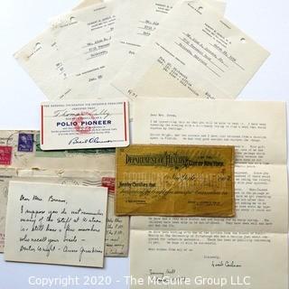 1903 Vaccine Record, Polio Pioneer Club & Shot Receipt Along with Letters of Thanks from the Home for Crippled Children