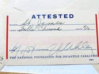 1903 Vaccine Record, Polio Pioneer Club & Shot Receipt Along with Letters of Thanks from the Home for Crippled Children