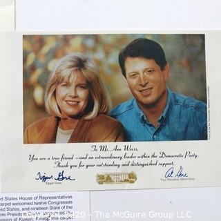 Political Memorabilia Including Signed Card from All Gore and Carpet Swatch from Renovation of House of Representatives