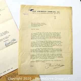 Letters from three Defunct Airlines on Letter Head.  Includes TWA, Eastern Airlines & Pan Am