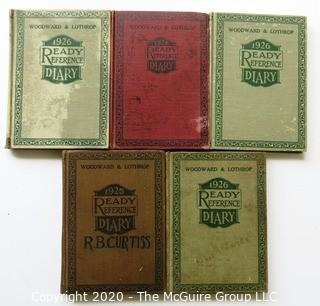 Five 1925 - 1928 Diaries of RB Curtiss.  Completed as he grew from a boy to a young man.