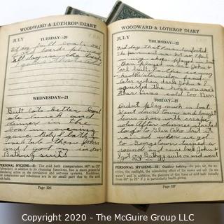 Five 1925 - 1928 Diaries of RB Curtiss.  Completed as he grew from a boy to a young man.