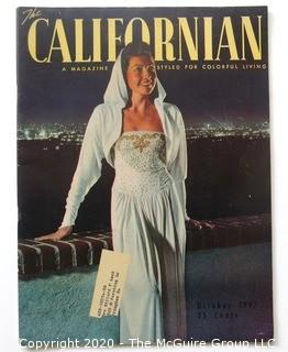 Two 1947 The Californian Magazines - Fashion, Art & Leisure.