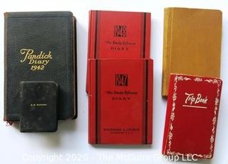 Collection of Diaries, Travel Logs, Stenography Book and Unused Address Book.