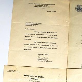 Letters from Several Federal Departments  with Signatures