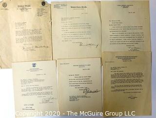 Group of Letters From Federal Departments on Letter Head