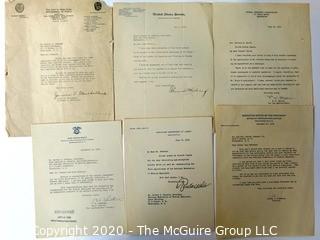 Group of Letters From Federal Departments on Letter Head