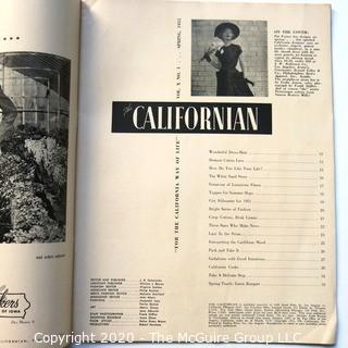 Two 1948 & 1951 The Californian Magazines - Fashion, Art & Leisure.