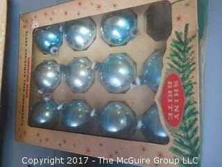 Vintage Christmas ornaments in original boxes