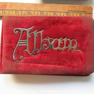 Two Victorian Velvet Cover Autograph Books Circa 1800's