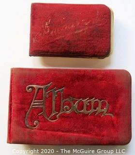 Two Victorian Velvet Cover Autograph Books Circa 1800's