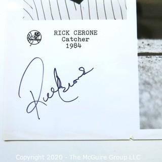 Autographed Black & White Photo of Rick Cerone, Catcher NY Yankees Baseball