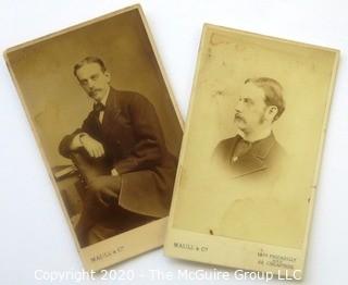 Eleven Antique Cabinet Cards of Men with Mustaches.  Includes Two Cards of the Same Gentleman, Uncle Fred Cheney. 