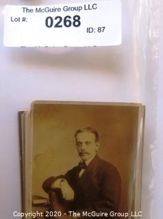 Eleven Antique Cabinet Cards of Men with Mustaches.  Includes Two Cards of the Same Gentleman, Uncle Fred Cheney. 