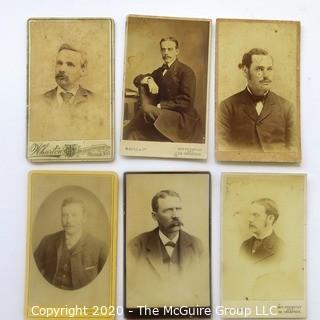 Eleven Antique Cabinet Cards of Men with Mustaches.  Includes Two Cards of the Same Gentleman, Uncle Fred Cheney. 