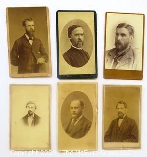 Six Antique Cabinet Cards of Men with Beards