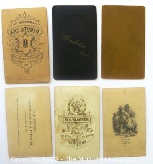 Six Antique Cabinet Cards of Men with Beards