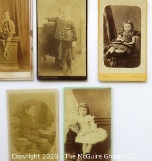 Seven Antique Cabinet Card Photos of Young Children.