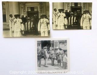 Three Black & White Personal Photos of President Tafts' Funeral at the White House and President Truman.