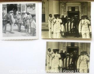 Three Black & White Personal Photos of President Tafts' Funeral at the White House and President Truman.