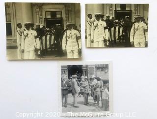 Three Black & White Personal Photos of President Tafts' Funeral at the White House and President Truman.