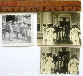 Three Black & White Personal Photos of President Tafts' Funeral at the White House and President Truman.