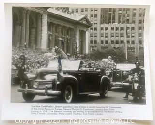 Black & White Large Format Photo of General Eisenhower in Parade in New York City, 1945.