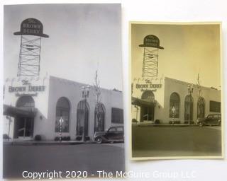 Group of Restaurant Promotional Items and Photo Graphs including the Brown Derby, Los Angeles California. 