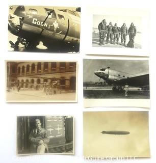 Collection of WWII Black & White Photos.  Includes Zeppelin and Fighter Pilots. 