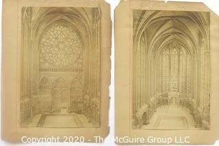 Two Victorian Photos of Saint Chapelle Paris France. 