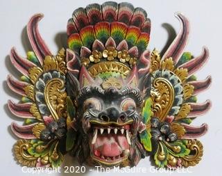 Asian Style Carved Wooden Dragon Mask