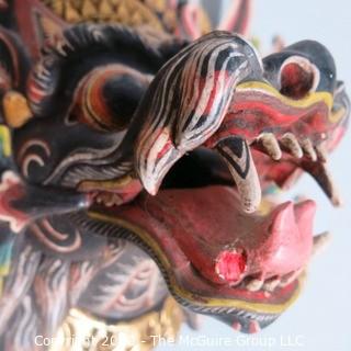 Asian Style Carved Wooden Dragon Mask