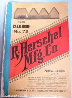 Collection of Antique Tools including a TEMCO 10" Monkey Wrench and Oval Handled Flathead Screwdriver, and 1916 Copy of R Herschel Mfg.Co Tool Catalog (Note: Description Altered 7/29/20 at 18:32 ET)