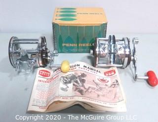 Two Vintage Penn Jigmaster Fishing Reels, One With Box and Instructions. 