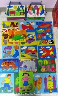 Large Group of  Children's Pre-School Wooden Tray Puzzles - Room 13 Toy Closet