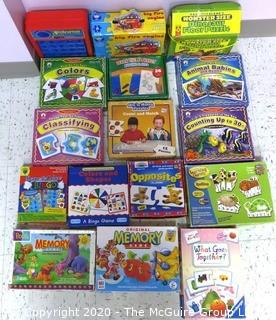 Group of  Children's Games and Learning Activities in Boxes - Room 13 Toy Closet