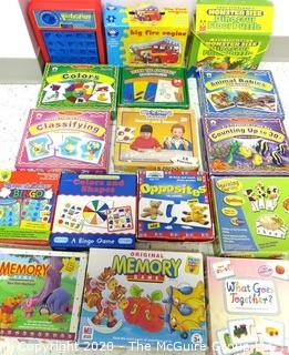 Group of  Children's Games and Learning Activities in Boxes - Room 13 Toy Closet