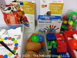 Group of  Children's Games and Activities in Boxes Including Twister, Mr & Mrs Potato Head, Etc. - Room 13 Toy Closet