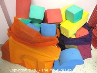 Bag of Foam Building Blocks and Card Board Blocks - Room 13 Toy Closet