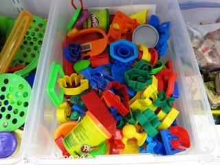 Several Lots of Plastic Building Toys and Stamp Set.- Room 13 Toy Closet