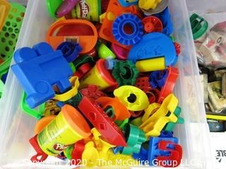 Several Lots of Plastic Building Toys and Stamp Set.- Room 13 Toy Closet