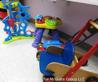 Plastic Organizer Shelf and Drawer Unit Full of Crafting and Toys Supplies.- Room 13 Toy Closet