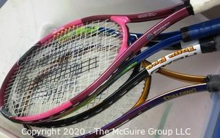 Group of Tennis Rackets, Bead Jump Rope, Orbit Jump Ball -  Room 13 Toy Closet