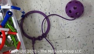 Group of Tennis Rackets, Bead Jump Rope, Orbit Jump Ball -  Room 13 Toy Closet