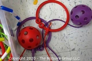 Group of Tennis Rackets, Bead Jump Rope, Orbit Jump Ball -  Room 13 Toy Closet