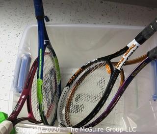 Group of Tennis Rackets, Bead Jump Rope, Orbit Jump Ball -  Room 13 Toy Closet