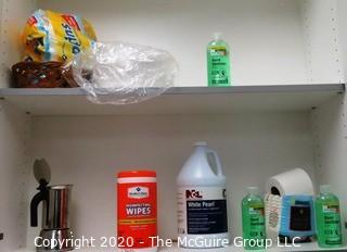 Group on Kitchen Items Including Disinfectant Wipes and Hand Sanitizer - Room 20 Kitchen