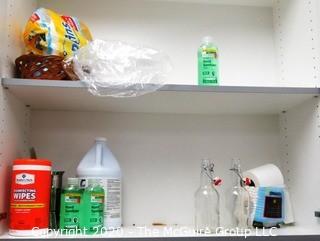 Group on Kitchen Items Including Disinfectant Wipes and Hand Sanitizer - Room 20 Kitchen